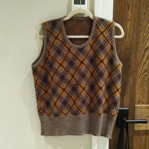 Brown Pattern Sweater Vest